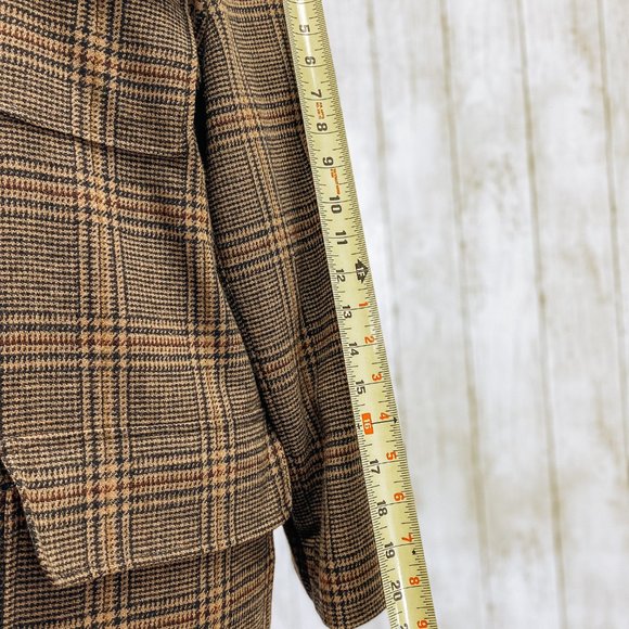 Rare Harve Bernard Ladies Retro Flannel Long Brown Wool Japanese Collar Coat 12 - Picture 11 of 14